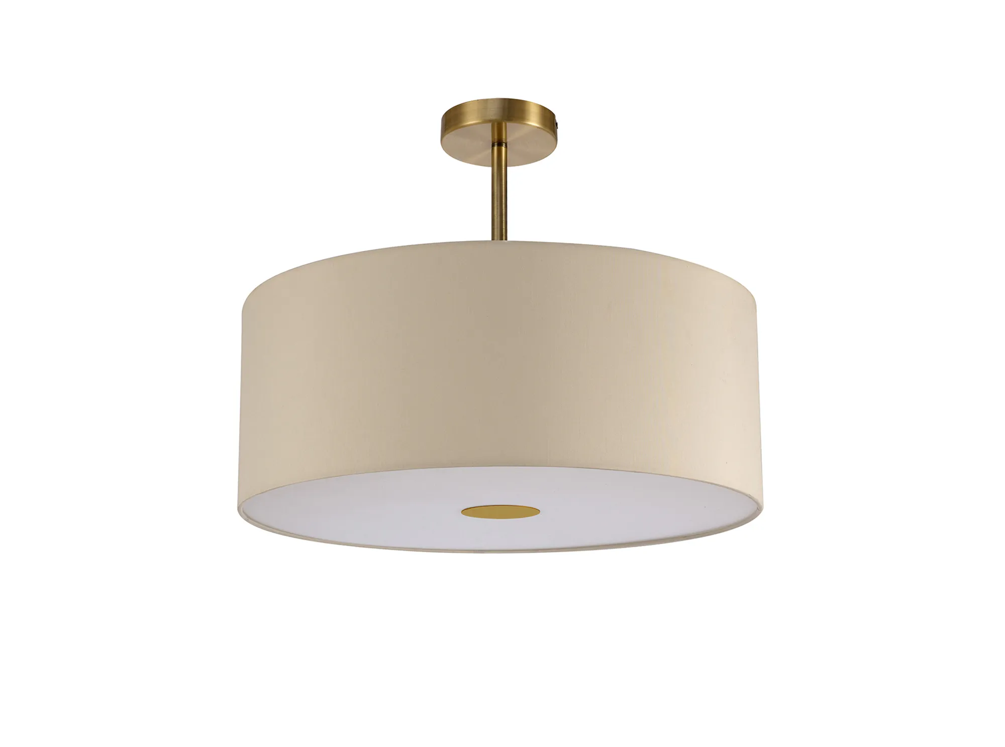 Baymont 50cm Semi Flush 1 Light Antique Brass, Ivory Pearl, Frosted Diffuser DK0183  Deco Baymont AB IV